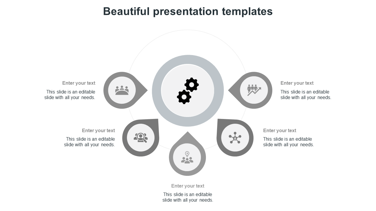 Free - Beautiful Presentation Templates With Five Nodes